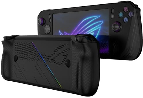 Miimall Compatible With ASUS ROG Ally X Case, Slim Fit Non-Slip Shockproof Ultra-Thin Soft TPU Scratch-resistant Protective Cover Bumper Case for ROG Ally X 2024 Gamings Handheld Console-Black