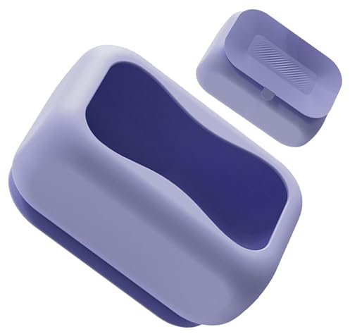 Cosmetic Tissue Holder, Tissue Box with Suction Cup | Silicone Tissue Box Holder with Suction Cup Base - Rectangular Refillable Tissue Organiser with Wide Mouth for Wall, Bathroom, Bedroom
