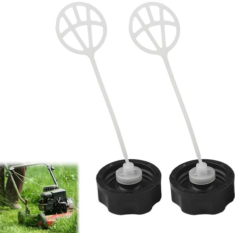 Mikiuly Bouchons de Réservoir Carburant Tondeuse Gazon, 2 pcs, Noir, Compatible avec Tondeuse à Gazon, Matériau ABS et Nylon, Couvercle de Réservoir, Rechange pour Tronçonneuse, Débroussailleuse