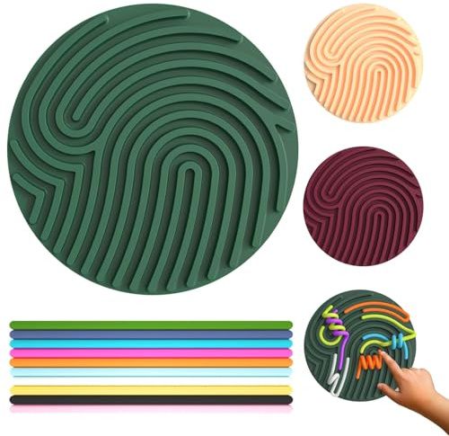 BPTZYLN 1 Pcs Push Peel Sensory Board 10 Colored Silicone Wires Ength 17-18cm，Fine Motor Skills Activities Sensory Activity Board Silicone for Kids Fidget Toy Gift（Random Color）