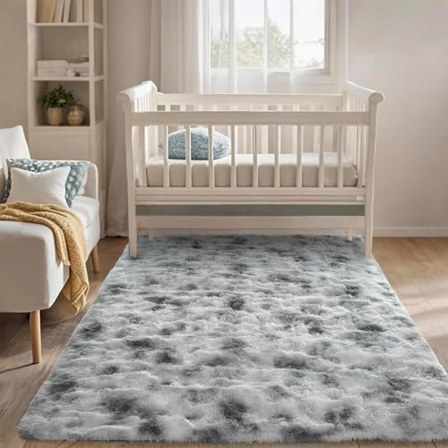 HOKXUAN Shaggy Hochflor Teppich Läufer Flur 70 x 250 cm Kurzflor rutschfest Flauschig Flauschig Teppich Hochflor Teppich Modernes Einfarbiges Design Fürs Wohnzimmer, Schlafzimmer, Hellgrau