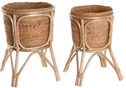 MACETERO SET 2 MIMBRE FIBRA 28X28X38 NATURAL