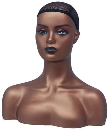 Ｚｉａｌｏｆｉ Tête de Mannequin Femme avec épaule, Maquillage, Tête Polyvalente et Légère, Modèle D'affichage de Perruque pour Chapeau, Fabrication de Lunettes