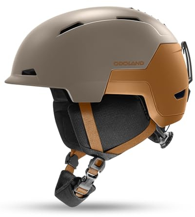 Odoland Casque de Ski pour Homme Femme, Casque de Snowboard avec Réglage Ajustable pour Adulte Adolescent, Certifié Sécurité, Compatible avec Les Lunettes de Ski, pour Ski, Snowboard