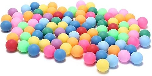 DOMTEK Colored Ping Pong Balls 40mm 2.4g Entertainment Table Tennis Balls Mixed Colors for Game and Advertising (100)