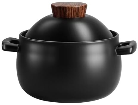 Japanese Stone Pot with Lid, Heat-Resistant for Kitchen Cookware, Japanese Donabe Casserole, Ceramic Casserole Dish with Lid(2.5l)