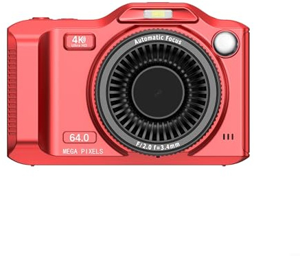 WiFi Enabled 4K Digital Camera with Dual Cameras Front and Rear, 2 8 inch HD Display, 18x Zoom, Suitable for Photography and Video Capture (Red)