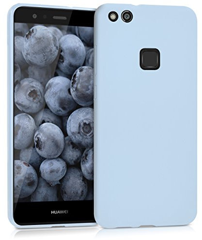 kwmobile Hülle kompatibel mit Huawei P10 Lite Hülle - weiches TPU Silikon Case - Cover geeignet für kabelloses Laden - Hellblau matt