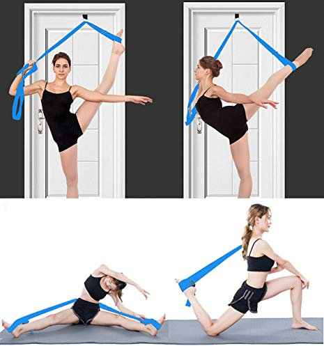 MINGZJ Streching Beinspreizer, Einfache Installation an der Tür Yoga-Gürtel,Dehnungsband für Ballett,Tanzen und Gymnastik Taekwondo (Blau)