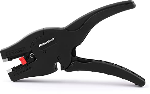Knoweasy kabelskalare: 2-i-1 kraftig kabelskalare tång och skärare för 32-7 AWG (0,03 mm²-10 mm²), väsentligt skal- och skärverktyg för professionella och gör-det-själv-entusiaster