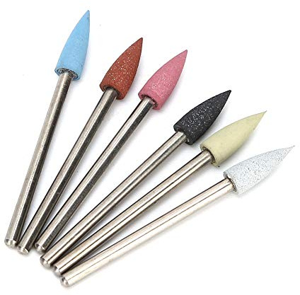 6pcs Punte Trapano per Unghie Manicure, Set di Punte Fresa per Unghie in Lega e Silicone per Manicure, Pedicure, Nail Drill Bits Set per Manicure(Punta in silicone) (Insieme 13)