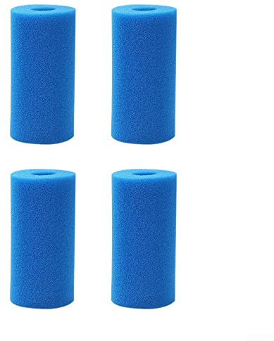QOXEZY 1/2/4 Stück Schwimmbadfilter für Intex Typ B, Schaumstoff-Schwamm-Kartusche für Intex-Filterpumpen, wiederverwendbarer, waschbarer Poolfilter, 14,5 x 4,5 x 25,4 cm