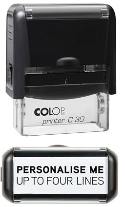 Personalised Custom Made Self-Inking Business Company Address Rubber Ink Stamp - 48mm x 18mm (4 Lines)
