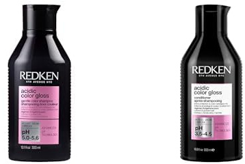 Redken Pflegeset für Reinigung und Farbschutz bei gefärbtem Haar, Langanhaltende Farbbrillianz, Mit Glanzkomplex & pH-ausgleichende Formel, Acidic Color Gloss Shampoo & Conditioner (je 500 ml)