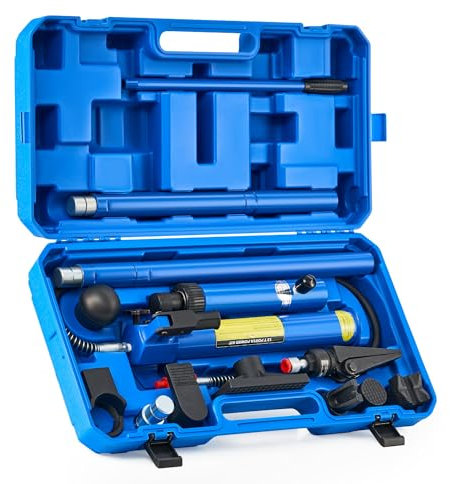 Orion Motor Tech 12 Tonnes Vérin Hydraulique Kit de Réparation de Châssis de Carrosserie avec Tube d'Huile pour Réparation de Voiture Camion