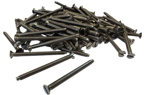 M3.5 x 40mm Black Nickel Electrical Machine Screws - Pack of 100 | Suitable for Light Switch & Plug Socket Faceplates
