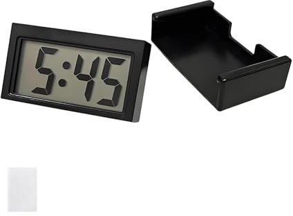 Pevlkawr Reloj Del Tablero De Mandos Del Coche Salpicadero Del Coche Mini Reloj Digital Led Para Salpicadero De Coche Escritorio Mesa,duradero Autoadhesivo Negro