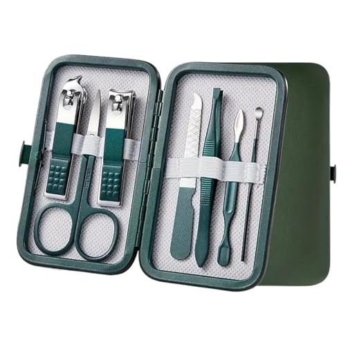 nagelklipparset, 7 st med bärbart resefodral, nagelbandsklippare och, professionell nagelklippare, personlig hygienset