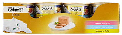 Gourmet Gold Lot de 24 mousses avec Motif Poisson d'océan avec Poulet, 85 g