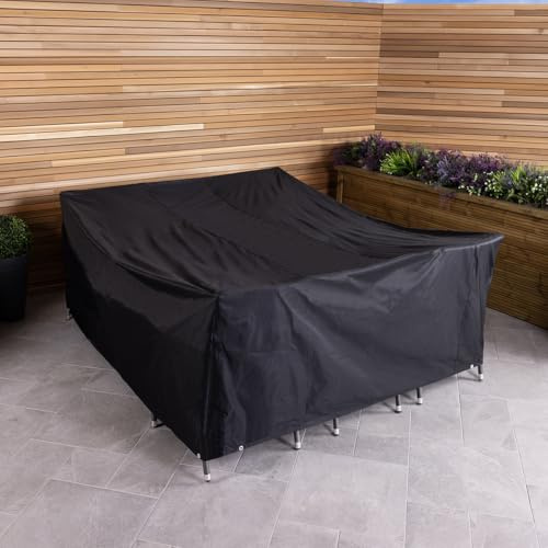CHARLES BENTLEY 6-Seat Rectangular Furniture Cover Black, Large