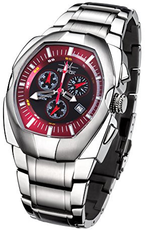 FIREFOX The Thing FFS60-105 Bordeaux rot Chronograph Herrenuhr Armbanduhr massiv Edelstahl Sicherheitsfaltschließe wasserdicht