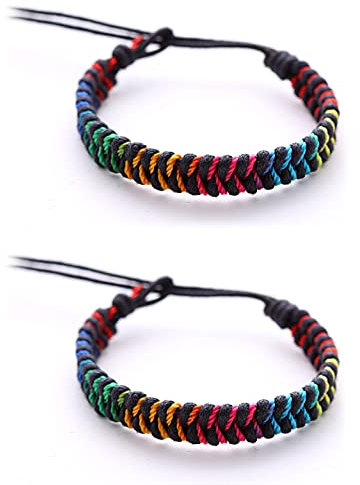 DonDon 2 bunte Unisex Freundschaftsarmbänder bzw. Partnerarmbänder