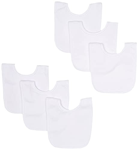 Gerber Unisex Baby 6-Pack Dribbler Bundle Bibs, White, One Size US