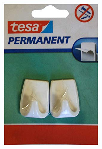 tesa H6660700 Permanent Haken rechteckig, Weiß