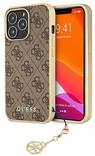 Guess GUHCP13LGF4GBR Hülle für iPhone 13 Pro / 13 6,1 braun 4G Charms Collection