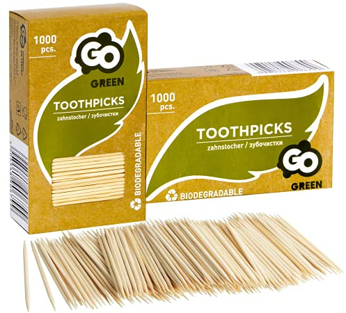 GoDan Palillos de madera de bambú de alta calidad para cóctel, múltiples usos, palitos de cóctel, palillos de dientes, palillos de oliva, palillos de alimentos, palillos de dientes, palitos de frutas