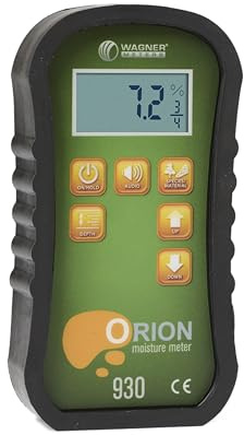 Orion® 930 Pinless Wood Moisture Meter by Wagner Meters I Accurate, Non-Damaging, Dual Depth Lumber Moisture Measurement, On-site Calibration (Traceable Calibrator - NIST)