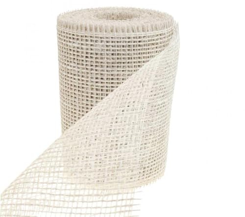Sizo Zwartz Jute ECO Line Tischläufer Tischband 15cm breit 10m lang Juteband | viele Farben | Tischband Deko Hochzeit (Weiss)