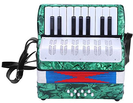 Verrückter Verkauf Kinder Akkordeon, 17 Tasten 8 Bass Piano Akkordeon Musikinstrument für Anfänger Studenten(Grün)