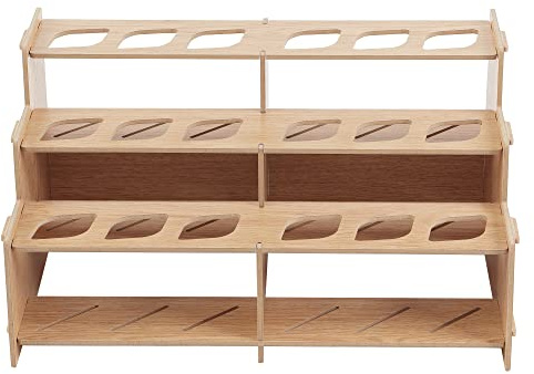 HG Art Concepts Mezzo Artist Paint and Brush Rack - Wood Grain Laminate Multi Layer Desk Stand Professional Storage Display Organizer for Paintbrushes and Paint Tubes - Straight Rack 2