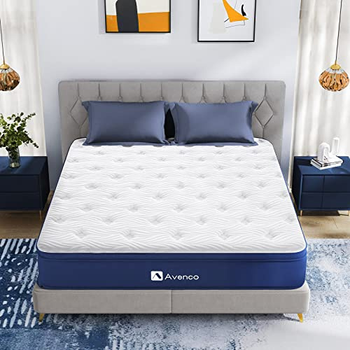 Avenco Super King Mattress, 7 Inch Bamboo Fibers Foam Spring Hybrid Mattress, Medium Firm, Breathable, CertiPUR-US Certified, 180x200x18cm