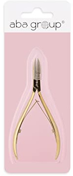 Aba Group Podologische Nagelzange, Zwei-Feder-Zange - gold, 10,5cm (1094), einfache eingewachsene Nagelzange, Maniküre-Tools, Pediküre-Werkzeuge