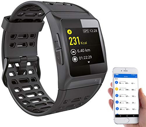 Newgen Medicals Smartwatch GPS: GPS-Sportuhr mit Bluetooth, Fitness, Puls, IP68 (Versandrückläufer) (Fitnessuhr mit GPS, Smartwatch wasserdicht, Entfernungsmesser)