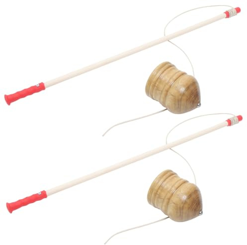 SAFIGLE 2sätze Kreisel aus Massivholz im Retro-Design Kreiselspielzeug für Senioren Holzspielzeug Kinderspielzeug Einfach zu Handhaben Fördert Feinmotorik