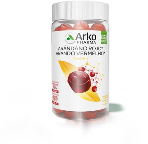 Arkopharma Arkogummies Arándano Rojo, Complemento alimenticio, 60 caramelos de goma sin azúcar, ayuda a optimizar el bienestar urinario, apto a partir de 3 años y para veganos