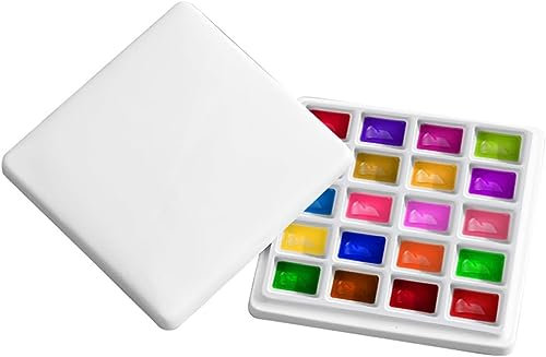 KnoRRs Malfarbe-Palette, 20 Mulden, Keramik, Weiß, Klassisch, Perlen, Organisieren, Sortieren, Basteln, Malen, Aquarell, Gouache, Acryl, Öl, Tempera