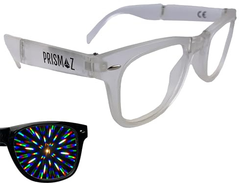 PRISMAZ Faltbare Spektralbrille Für Fantastische Regenbogen Kaleidoskop Effekte - Festival Rave Feuerwerk Party Accessoire - Beugungsbrille Regenbogenbrille