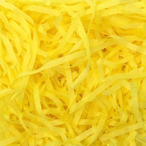 Zhzrche Bast-Papierfüller, Ostergras für Geschenkbox, Korbfüllung, Verpackung, Ostergeschenkbedarf, mehrfarbig (gelb)