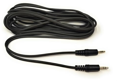 5m 3.5mm to 3.5mm Audio Cable Mini Jack Male to Male Stereo AUX Auxiliary TRS Lead Compatible with Headphone, Phone, Car Audio, Speaker, MP3, Home Stereo, Amp, TV, PC Laptop, HiFi (Black, 5m)