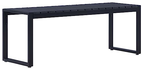 ZEYUAN Gartenbank, Outer Banks, Parkbank, Garten Bank Für Draussen, Garten Sitzbank, Friesenbank, Gartenmöbel, 120,5 cm PS-Platte Schwarz