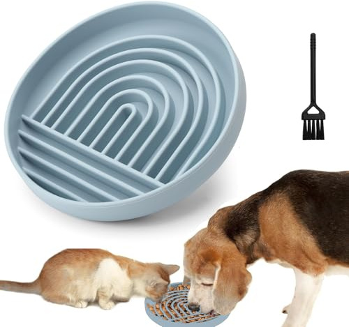 Slow Feeder Dog Bowl,Pet Maze Dishes Non-Slip Interactive Dog Puzzle Bowl Silicone Non-Slip Slow FeederAnti Gulping Healthy Slow Eating Dish Boredom and Anxiety Reducer Prevents Canine Obesity