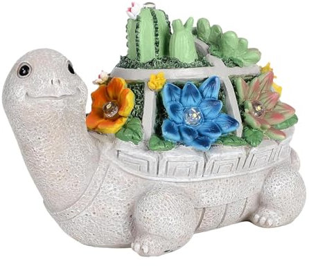 Uhngw Schildkröten-Gartenstatue, Schildkröten-Gartendekoration - Schildkröte Solarstatue Gartendekoration,wasserdichte Outdoor-Ornament, niedliche Dekorationen mit LED-Lichtern für Terrasse, Balkon,
