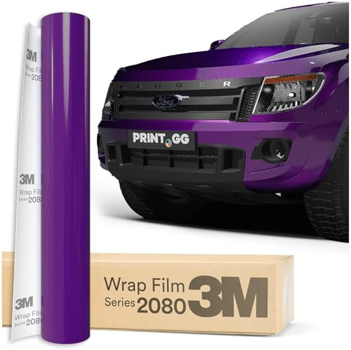 PRINT.GG Autofolie 3M 2080 Glänzende Pflaume Explosion GP258, 152 x 90 cm, Selbstklebende Folie Car Wrapping Folie, Robuste Lackschutzfolie Auto, Motorrad, Boot, Fahrrad, Vinyl oder PVC-Folie, 80 mils