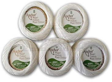 Anchor Cotton Balls - White - 5 Pack - 10g Each - 85 Meters - Cotton