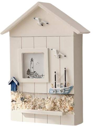 Kznifmk Schlüsselbrett Zur Wandmontage, Aufbewahrungsbox für Hausschlüssel Aus, Modellstatue im Mediterranen Stil, Wanddekoration für Zuhause, Segelboot