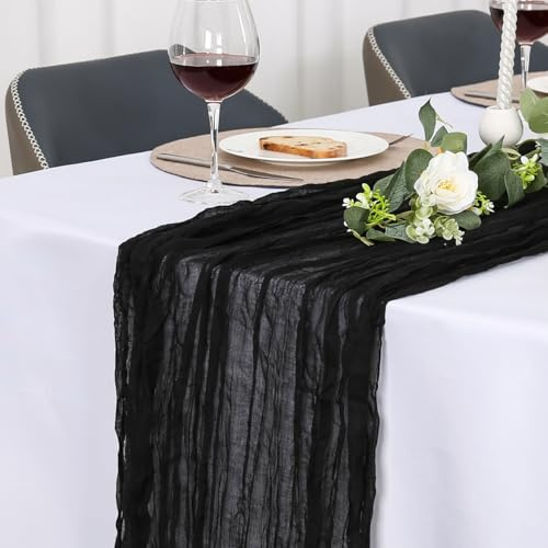 Jumdast Tischläufer Schwarz, Käsetuch Tischläufer Boho, Tischläufer Modern